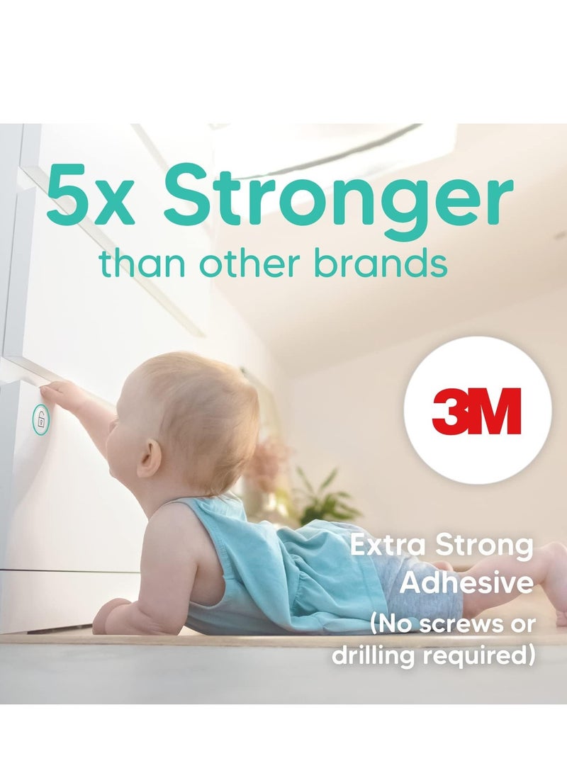 AYCORN Magnetic Safety Cupboard Locks for Children [10 Locks & 2 Keys] Child & Baby Safety Proofing for Kitchen, Cabinets and Drawers, 30 Second Install (No Drilling) with Superior 3M Adhesive - Image 2