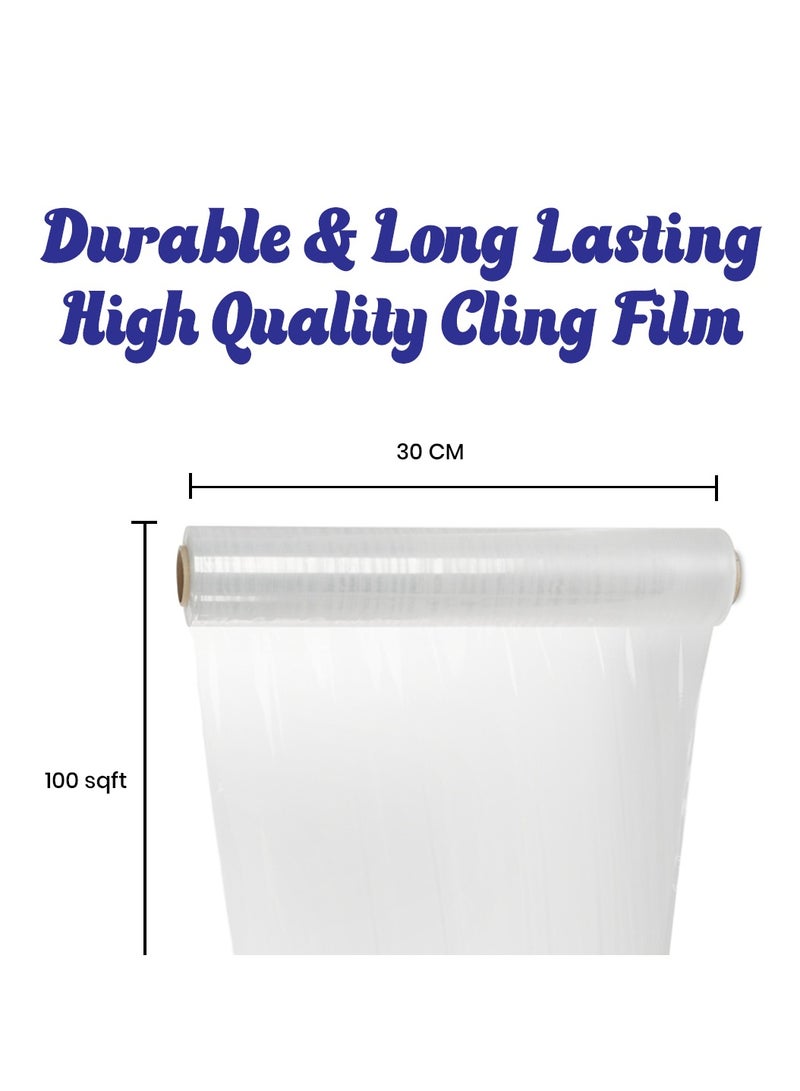 Silver Pot فيلم تغليف بولي إيثيلين ممتاز – 30 سم × 100 سم – لفة تغليف متينة، من الدرجة الغذائية للحفاظ على النضارة والحماية الفائقة – مثالية للحفظ، التخزين، وتغليف الطعام - Image 5