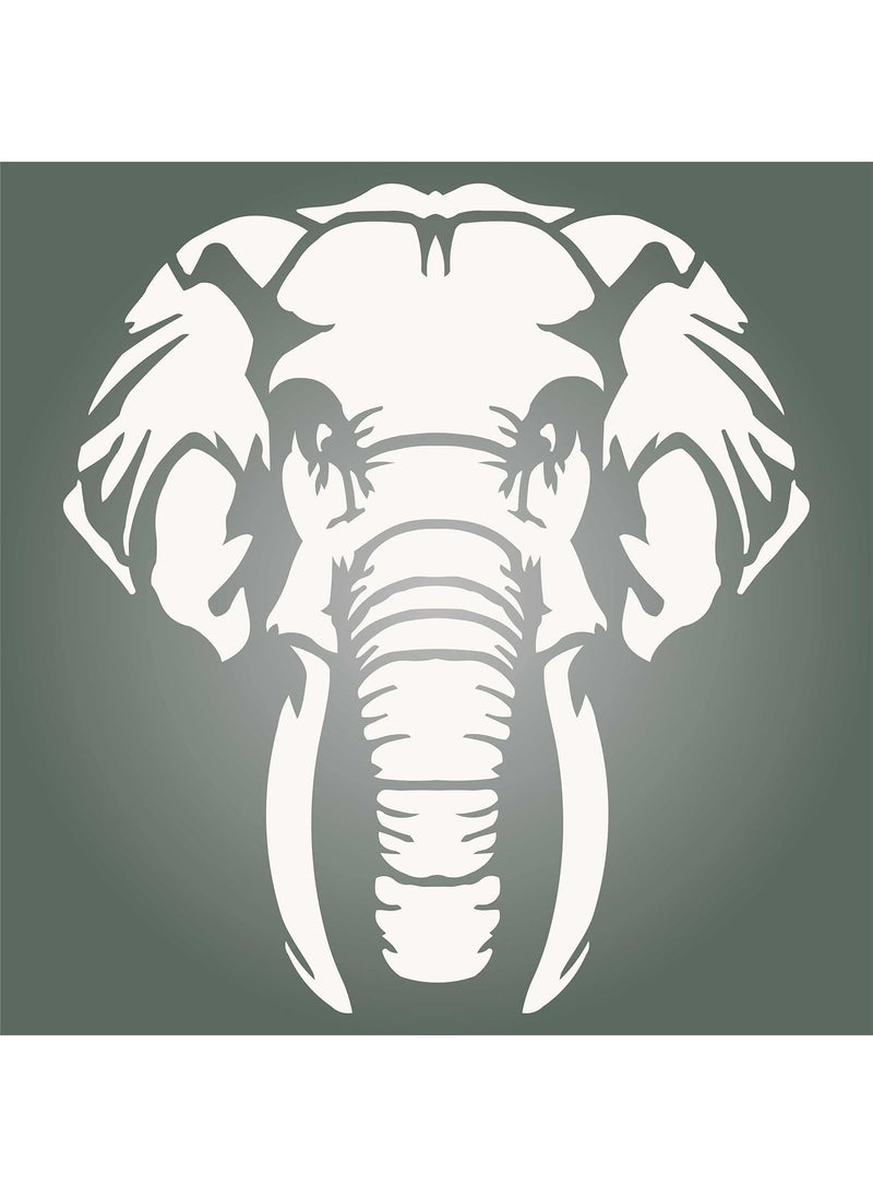 Usnyabni Stencils for Walls: Elephant Head Stencil, 6.5 x 7.5 inch (M) - African Big Five Animal Wildlife Stencils for Painting Template  - Image 5