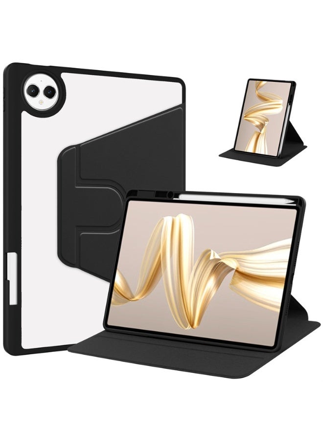 general Case Compatible with Huawei MatePad Pro 12.2 inch 2025 Tablet Leather Case with Auto Wake/Sleep, 360° Rotating Stand Acrylic Clear Back Cover Built-in Pencil Holder - Image 1
