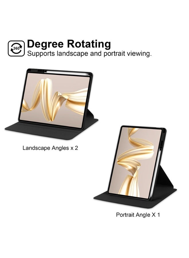 general Case Compatible with Huawei MatePad Pro 12.2 inch 2025 Tablet Leather Case with Auto Wake/Sleep, 360° Rotating Stand Acrylic Clear Back Cover Built-in Pencil Holder - Image 3
