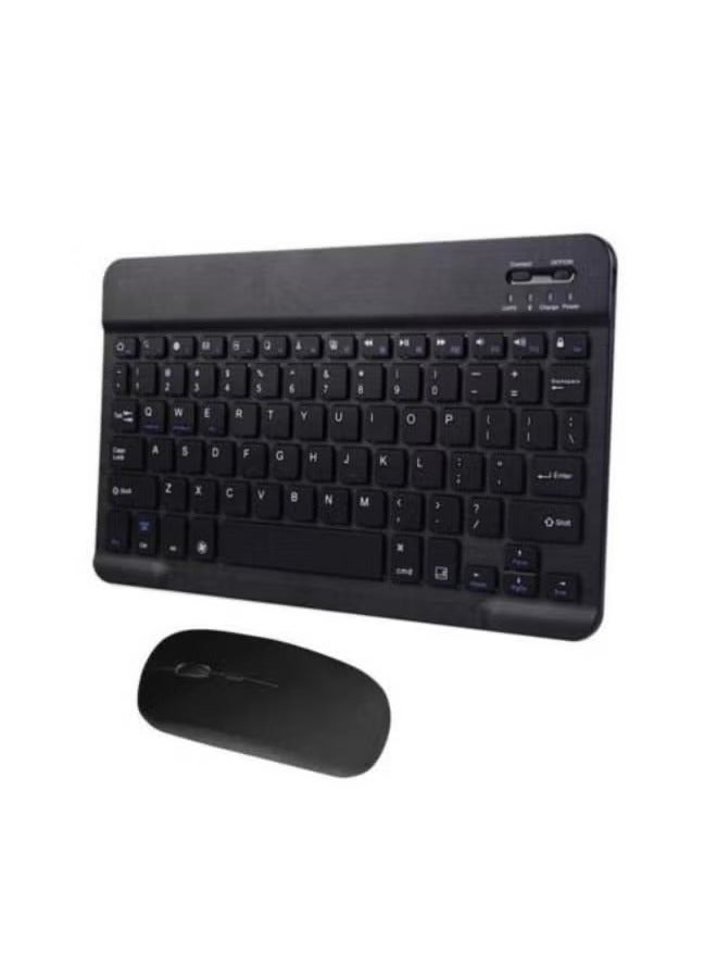 SHOPI Rechargeable Ultra-Slim Design Wireless Keyboard and Mouse Combo Black