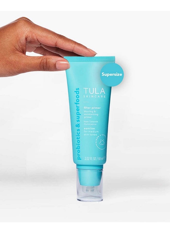 TULA Skin Care Face Filter Blurring And Moisturizing Primer - Supersize Sunrise, Evens The Appearance Of Skin Tone & Redness, Hydrates & Improves Makeup Wear, 2.02Fl Oz  - Image 2