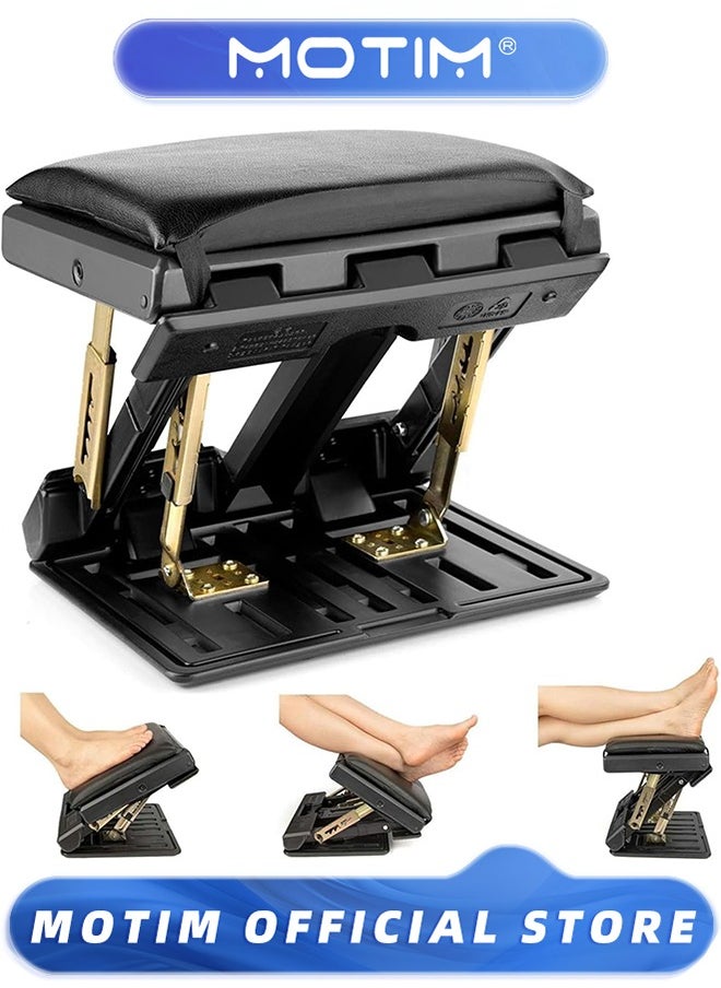 Motim Office Footrest, 4-Level Height & Angle Adjustable Footrest with Removable Soft Foot Rest Pad Max-Load 140Lbs Massage Footrest Under Desk for Car Travel, Kid's Writing, Office  - Image 1