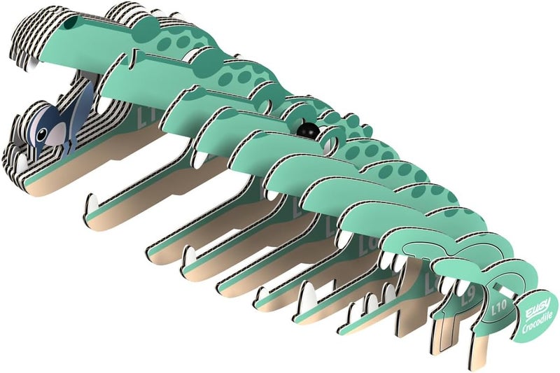 EUGY Spec upgraded improved quality Eugy Crocodile 3D Puzzle - 22 Piece Eco-Friendly Educational Toy Puzzle for Boys, Girls & Kids Ages 6+ Slow wear optimized quality - Image 3