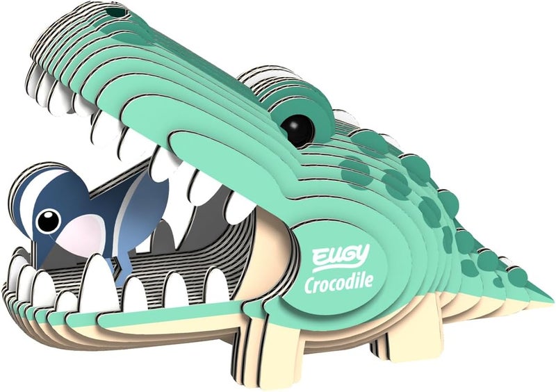 EUGY Spec upgraded improved quality Eugy Crocodile 3D Puzzle - 22 Piece Eco-Friendly Educational Toy Puzzle for Boys, Girls & Kids Ages 6+ Slow wear optimized quality - Image 1