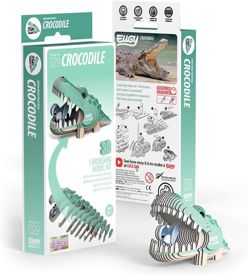 EUGY Spec upgraded improved quality Eugy Crocodile 3D Puzzle - 22 Piece Eco-Friendly Educational Toy Puzzle for Boys, Girls & Kids Ages 6+ Slow wear optimized quality - Image 2