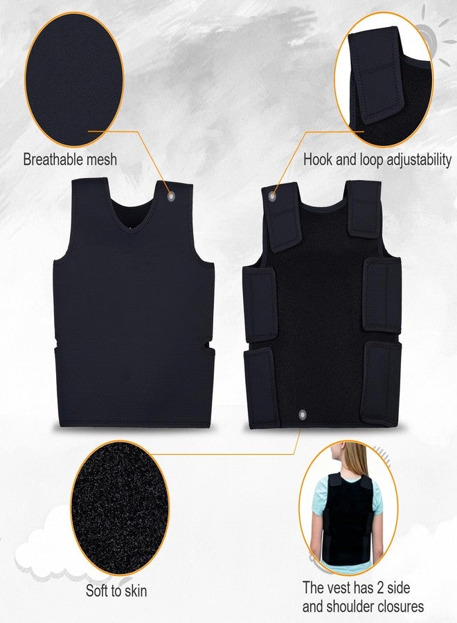 TOPARCHERY Sensory Compression Vest Deep Pressure Vest 17” x 30” Soft Breathable Form-Fitting (Medium，Black - Image 2