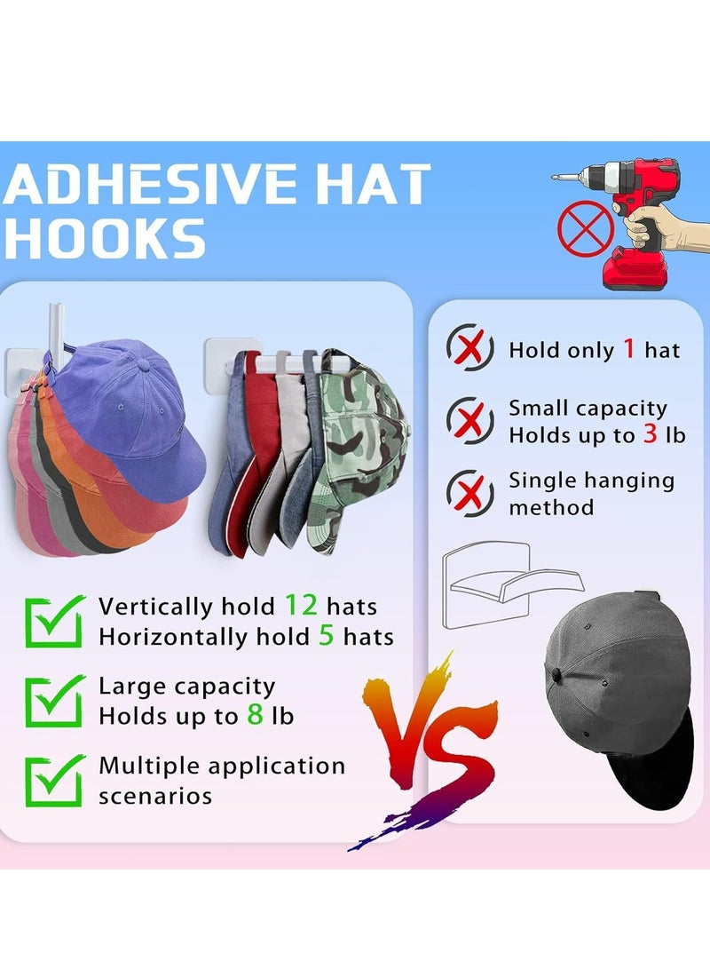 Oasisgalore 12 Pcs Hat Rack for Wall Hat Organizer，Hat Storage Organizer Hanger for Baseball Caps  - Image 3