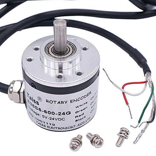 Taiss/Incremental Rotary Encoder DC 5-24v Wide Voltage Power Supply 6mm Shaft Optical AB 2 Phase Quadrature Encoder 600P/R - Image 1