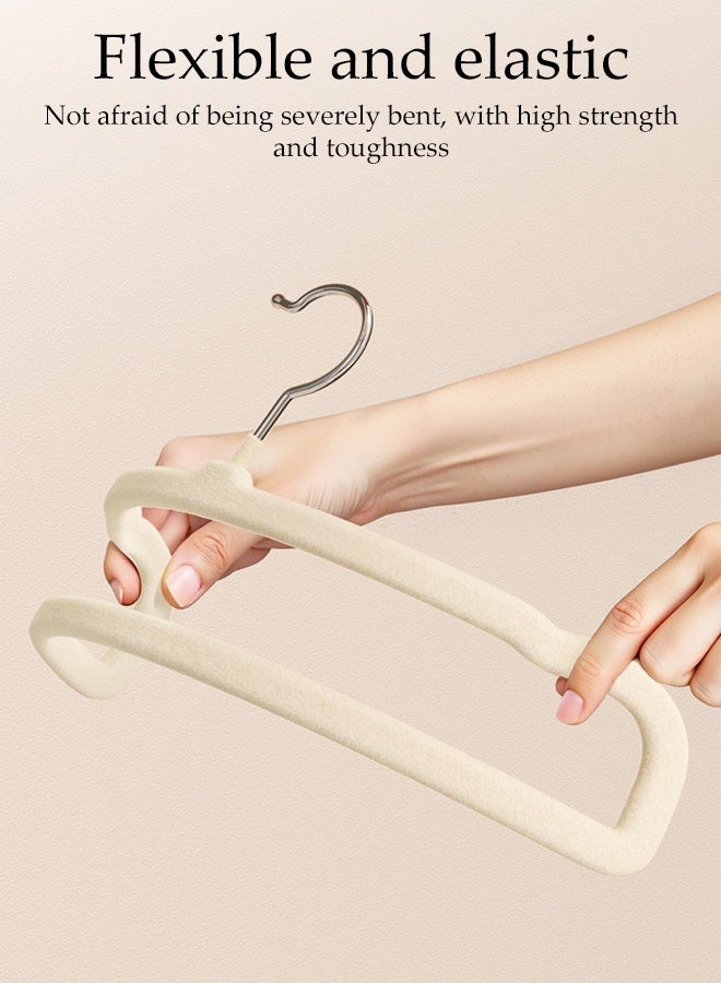 DUNISO 20Pcs Flocking Clothes Hangers Set 360°Swivel Hook Non-slip Felt Trousers Hangers with Non-Slip Grooves Space Saving Storage Organiser Hangers Multi-functional Durable Heavy Duty Strong Clother Hanger - Image 2