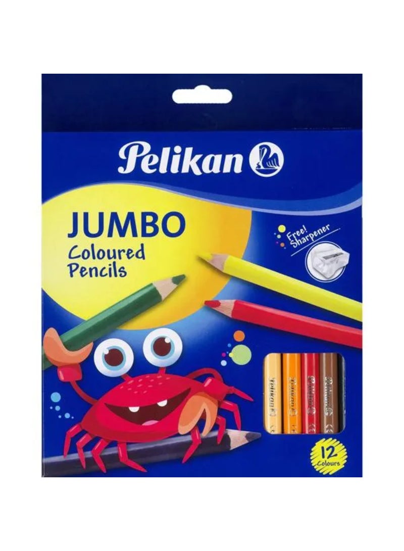 Pelikan 12-Piece Triangular Thick Jumbo Colored Pencils Multicolor PEL-724062