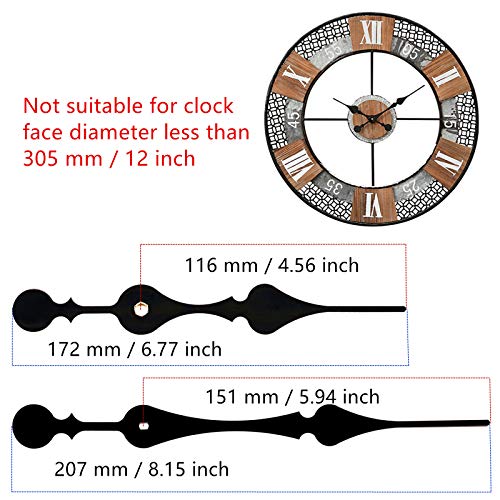 TIKROUND Youngtown 12888 High Torque Quartz Clock Movement Replacement Parts with 207 mm/ 8.15 Inch Long Spade Hands - Image 4