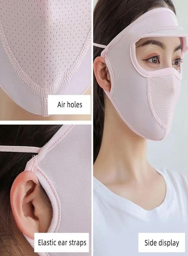 KANDPAND قناع واقٍ صيفي للنساء، مناسب لركوب الدراجات في الهواء الطلق، يحمي من أشعة الشمس، غطاء للوجه، وشاح وقناع قابل للطي، متعدد الألوان (عبوة واحدة) - Image 5