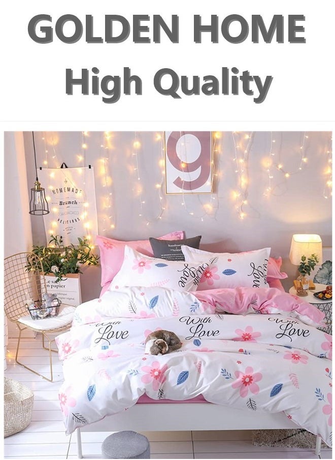 GOLDEN HOME 6 Piece King/Queen/Single size, striped pattern duvet cover set. set includes 1 Comforter Cover, 1 Fitted Bedsheet, 4 Pillowcases  - Image 1