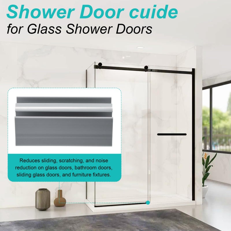 VYH Gray Sliding Shower Door Bottom Track, Suitable For 1/2-Inch And 3/8-Inch Track Grooves, Ideal For Glass Shower Doors With A Thickness Of 7/16-Inch And 5/16-Inch (2 Pack) - Image 5