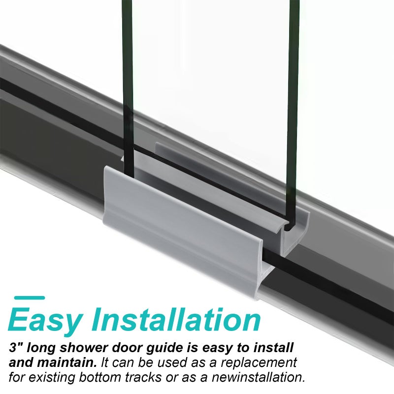 VYH Gray Sliding Shower Door Bottom Track, Suitable For 1/2-Inch And 3/8-Inch Track Grooves, Ideal For Glass Shower Doors With A Thickness Of 7/16-Inch And 5/16-Inch (2 Pack) - Image 4
