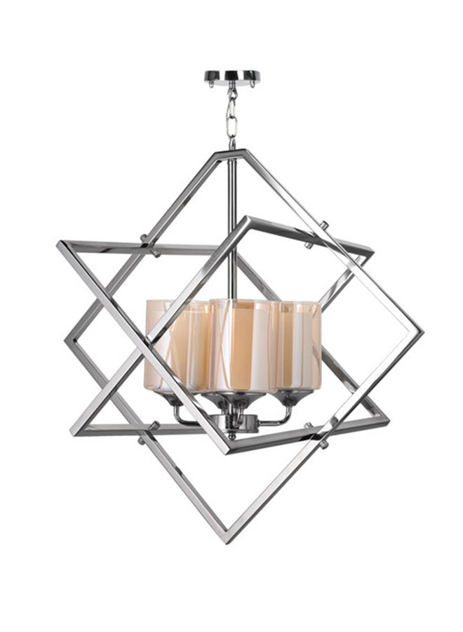 الروضة للإضاءة نجفة ايميليا ستانلس 4 لمبة | نجفة مودرن | الخامة: Stainless Steel | اللون: كروم | المقاس: 80x72 سم