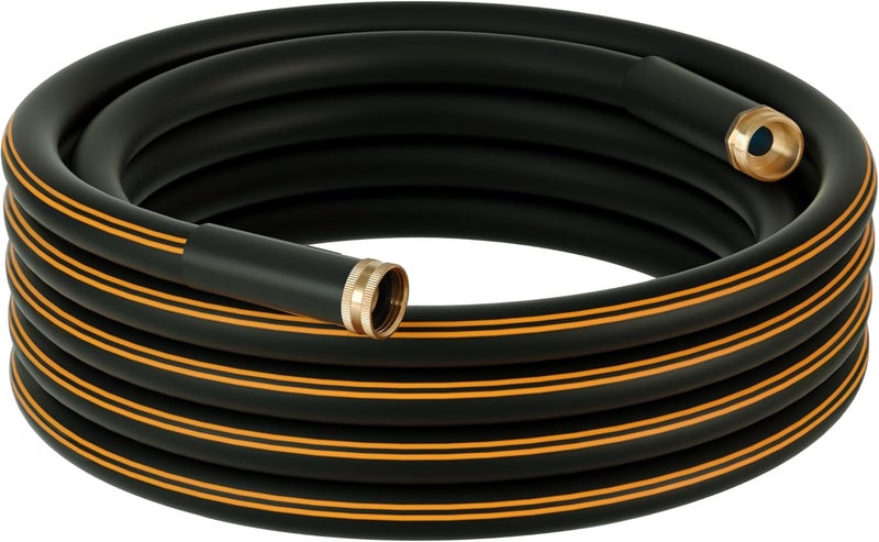 Atlantic Heavy Duty Garden Hose 25 ft x 5/8 Inch Black Color Durable Water Hose (25 Feet) - Image 1