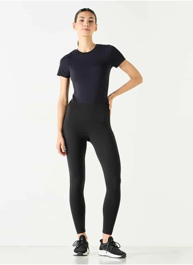 ADOT Leggings with Elasticated Waistband and Zip Pocket
