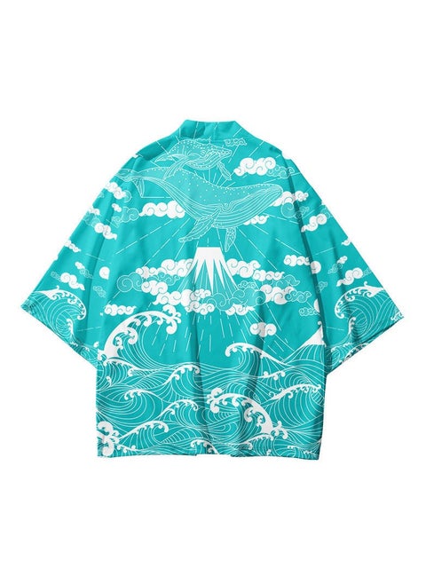 New China-Chic Element 3D Printing Cardigan Loose Men's Cape
