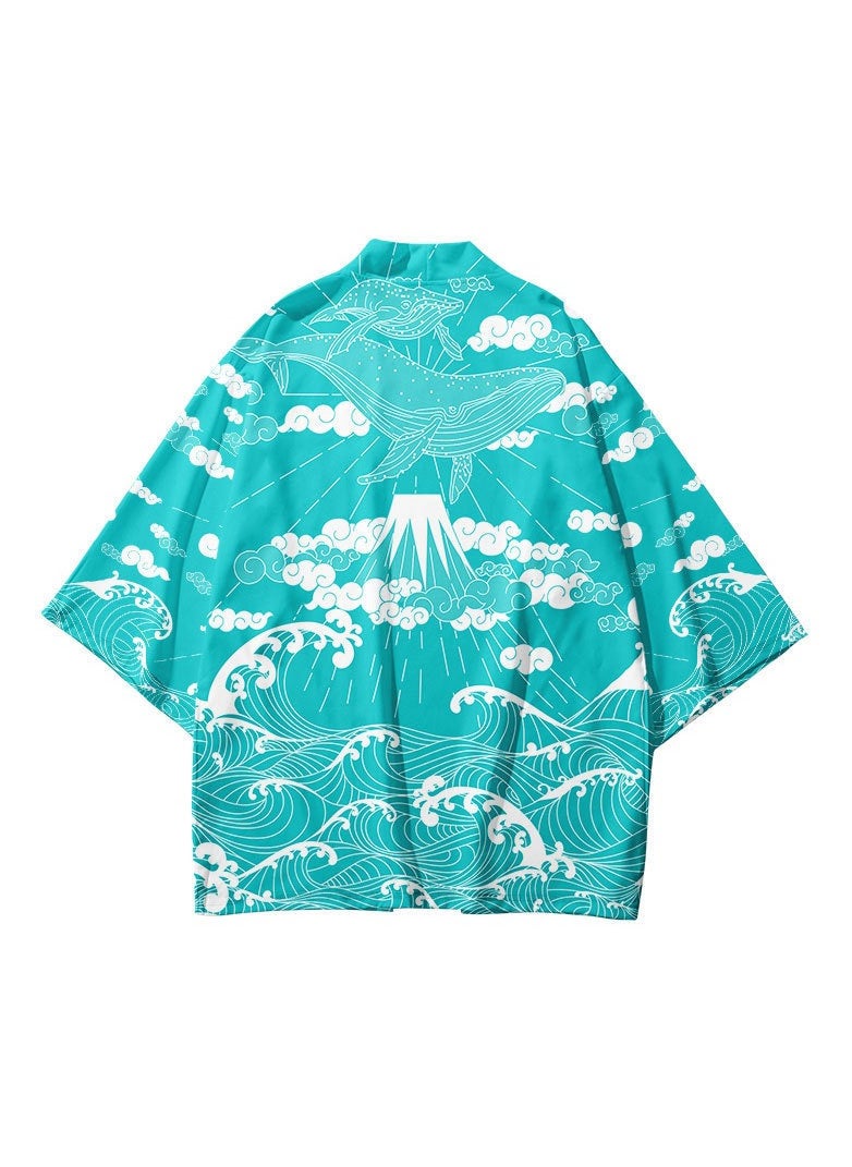 Loquat - New China-Chic Element 3D Printing Cardigan Loose Men's Cape - Image 1