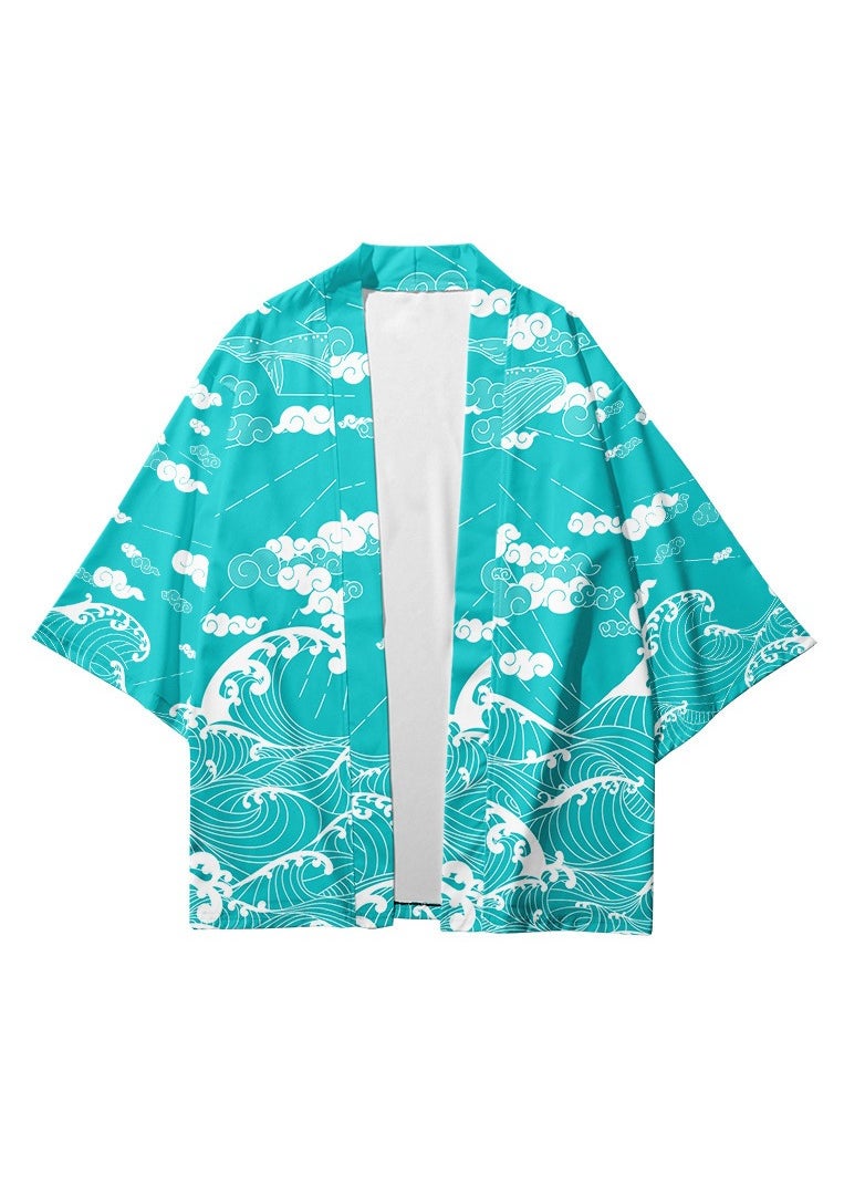 Loquat - New China-Chic Element 3D Printing Cardigan Loose Men's Cape - Image 1
