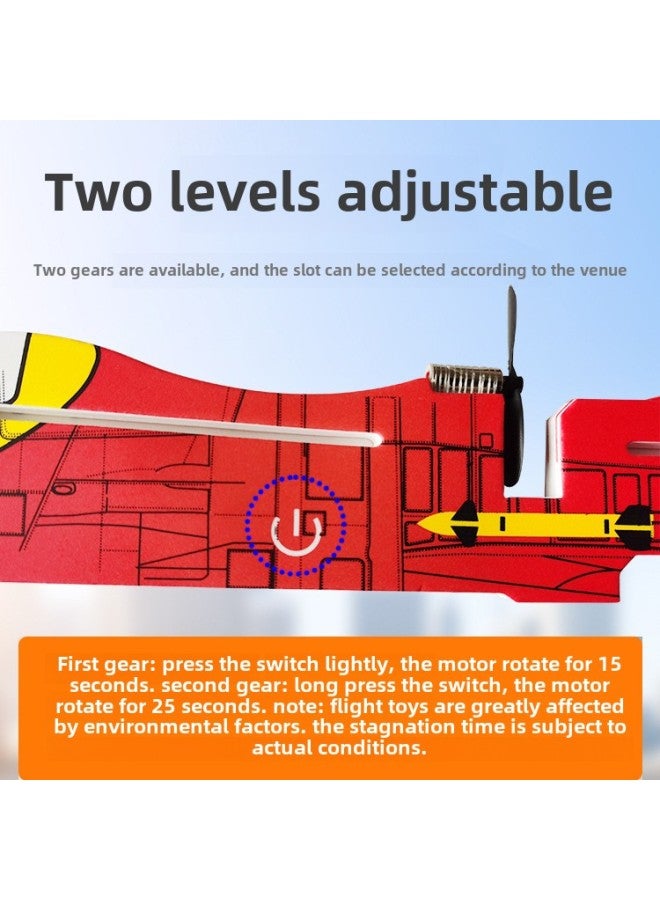 Drop-Resistant Swing Glider USB Charging Foam Aircraft Toy Children's Outdoor Assembled Aviation Model Machine-Color:(with Led Lights) Chinese Red - Image 4