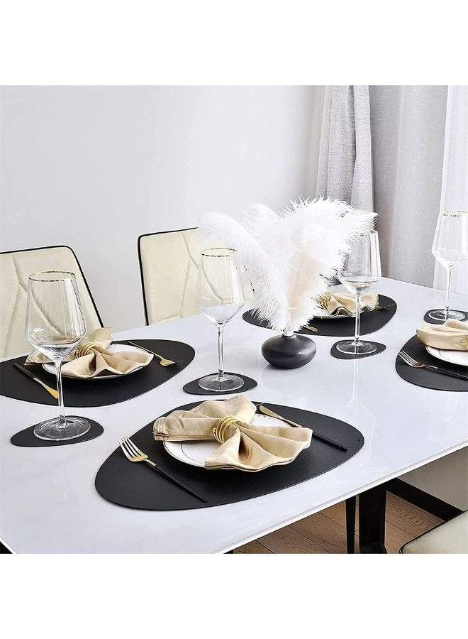 4 Pcs Leather Placemat And Coaster, Table Mat, Non Slip Placemat, Waterproof, Easy to Clean, for Kitchen, Dining Tables, Coffee Tables, Restaurants - Image 3
