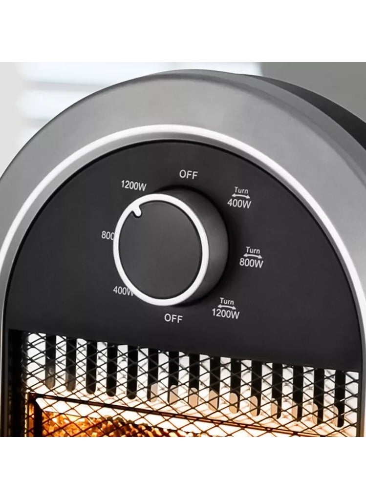 Deluxe Slim Oscillating Portable Halogen Heater 1200W - 3 Heat Settings  - Image 2