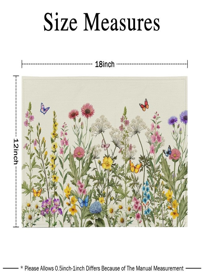 Farg Spring Placemats Set of 4 Floral Kitchen Table Placemats 12 x 18 Inches Seasonal Wildflower Spring Holiday Dining Table Mats Indoor for Kitchen Table Washable - Image 4
