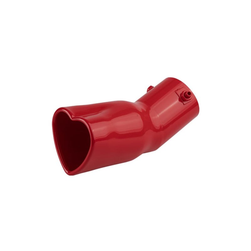 idain 25 inch Inlet Exhaust Tips Muffler TipStainless Steel Chrome HeartShaped Exhaust TipUniversal BoltOn Exhaust Muffler RedCurved