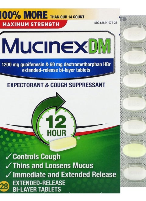 Mucinex DM 28 Extended-Release Bi-Layer Tablets