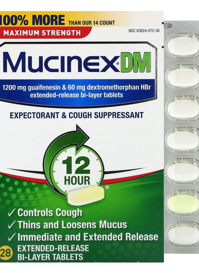 MUCINEX - Mucinex DM 28 Extended-Release Bi-Layer Tablets - Image 1