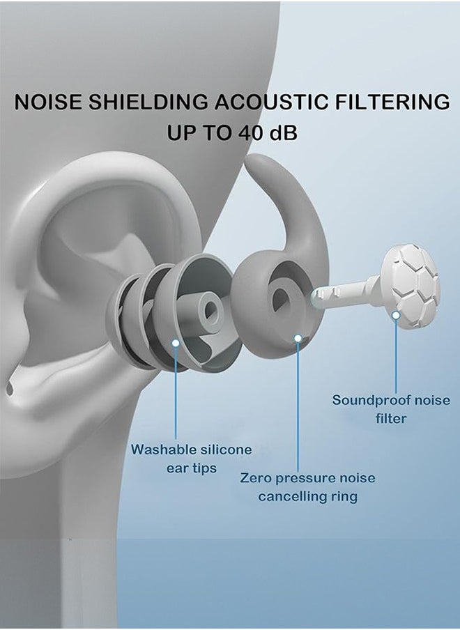 سدادات أذن للبالغين - سدادات أذن مريحة للغاية وقابلة لإعادة الاستخدام لتقليل الضوضاء للنوم والتركيز العميق والسباحة والسفر وحساسية الضوضاء وحماية سمع مرنة وملاءمة قابلة للتخصيص بنسبة إشارة إلى الضوضاء 24 ديسيبل (SNR) لتقليل الضوضاء - pzsku/Z6FDD7EA3CD6737634114Z/45/_/1728825195/624d903c-a59f-421c-96ae-33ed07cae402