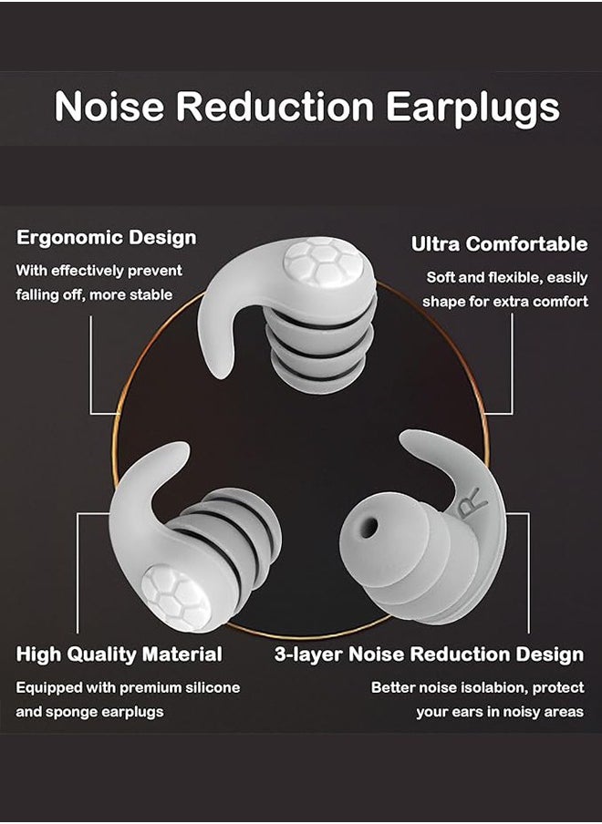 سدادات أذن للبالغين - سدادات أذن مريحة للغاية وقابلة لإعادة الاستخدام لتقليل الضوضاء للنوم والتركيز العميق والسباحة والسفر وحساسية الضوضاء وحماية سمع مرنة وملاءمة قابلة للتخصيص بنسبة إشارة إلى الضوضاء 24 ديسيبل (SNR) لتقليل الضوضاء - pzsku/Z6FDD7EA3CD6737634114Z/45/_/1728825206/1c583b73-6cf1-4b8d-9005-5c0e412fecab