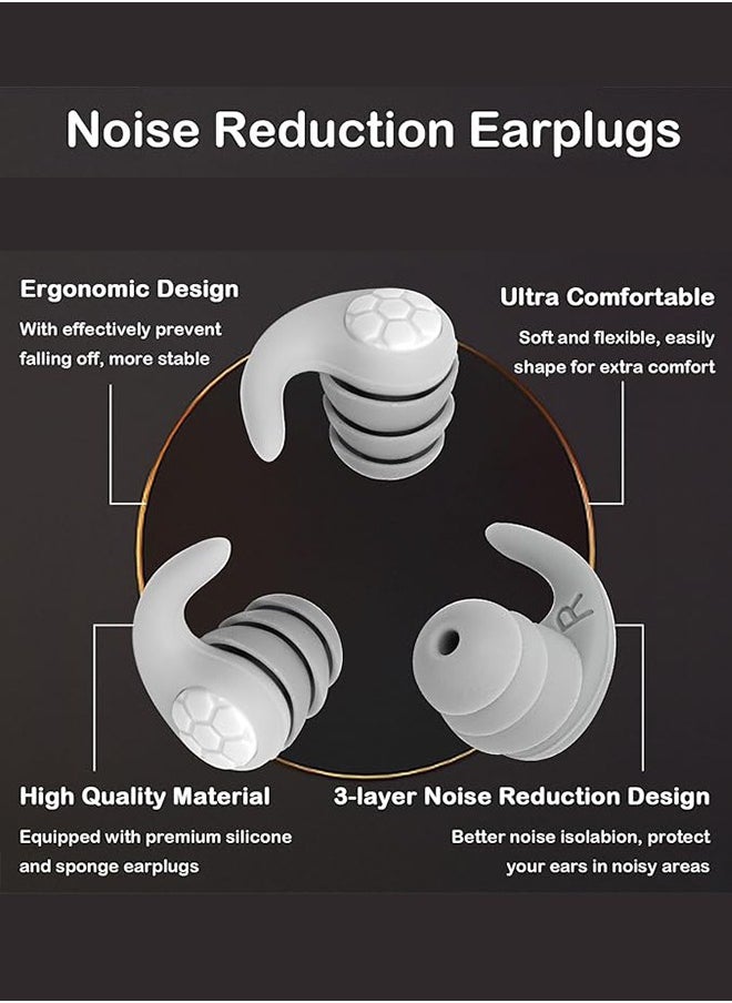 Generic - Ear Plugs for adluts – Ultra-Comfy Reusable Noise-Reducing Earplugs For Sleep Deep Focus swimming  Travel  Noise Sensitivity Flexible Hearing Protection  Customizable Fit  24dB (SNR) Noise Reduction - Image 1