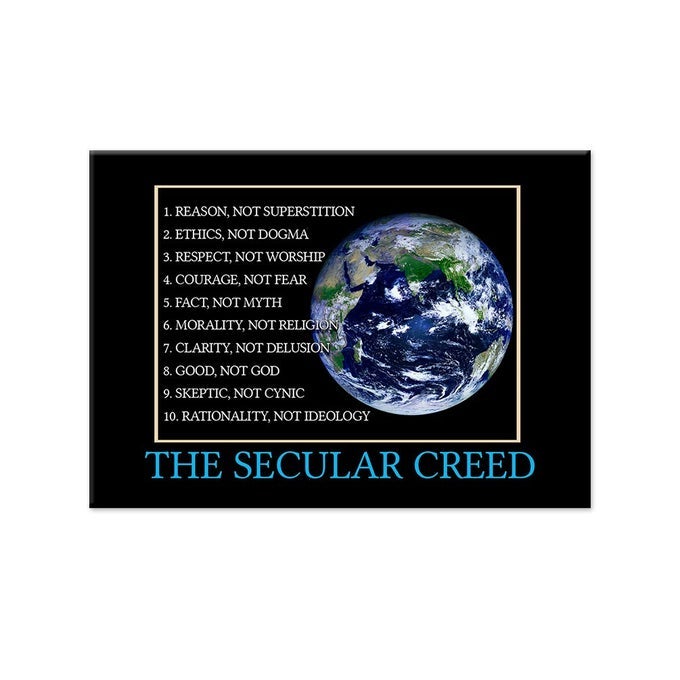 SECULAR CREED REFRIGERATOR MAGNET 3 X 2