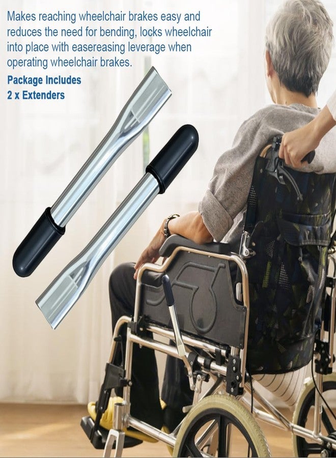 MESINURS Wheelchair Brake Handle Extenders for 5/8" Tips - Flat Wheel Lock Grips Replacement, Pack of 2 (6.8"L) - Image 5