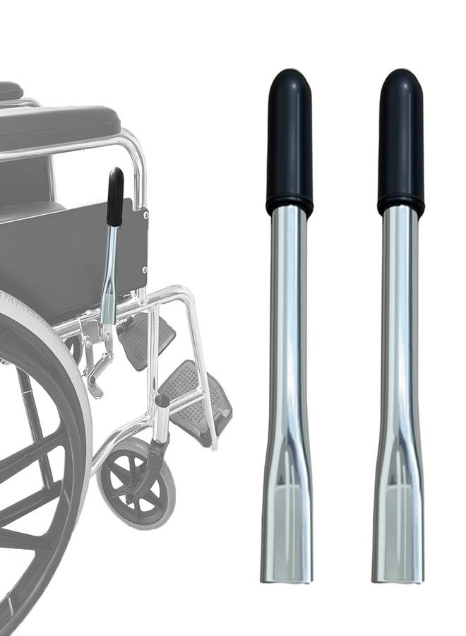 MESINURS Wheelchair Brake Handle Extenders for 5/8" Tips - Flat Wheel Lock Grips Replacement, Pack of 2 (6.8"L) - Image 1