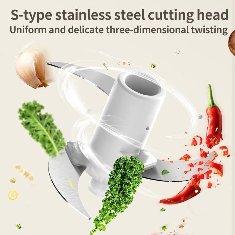 Ash  Roh Ash & Roh Mini Electric Rechargeable Food Chopper with One-Touch Operation, Multifunctional Food Processor for Garlic, Onion, Chili and Veggies - Image 3