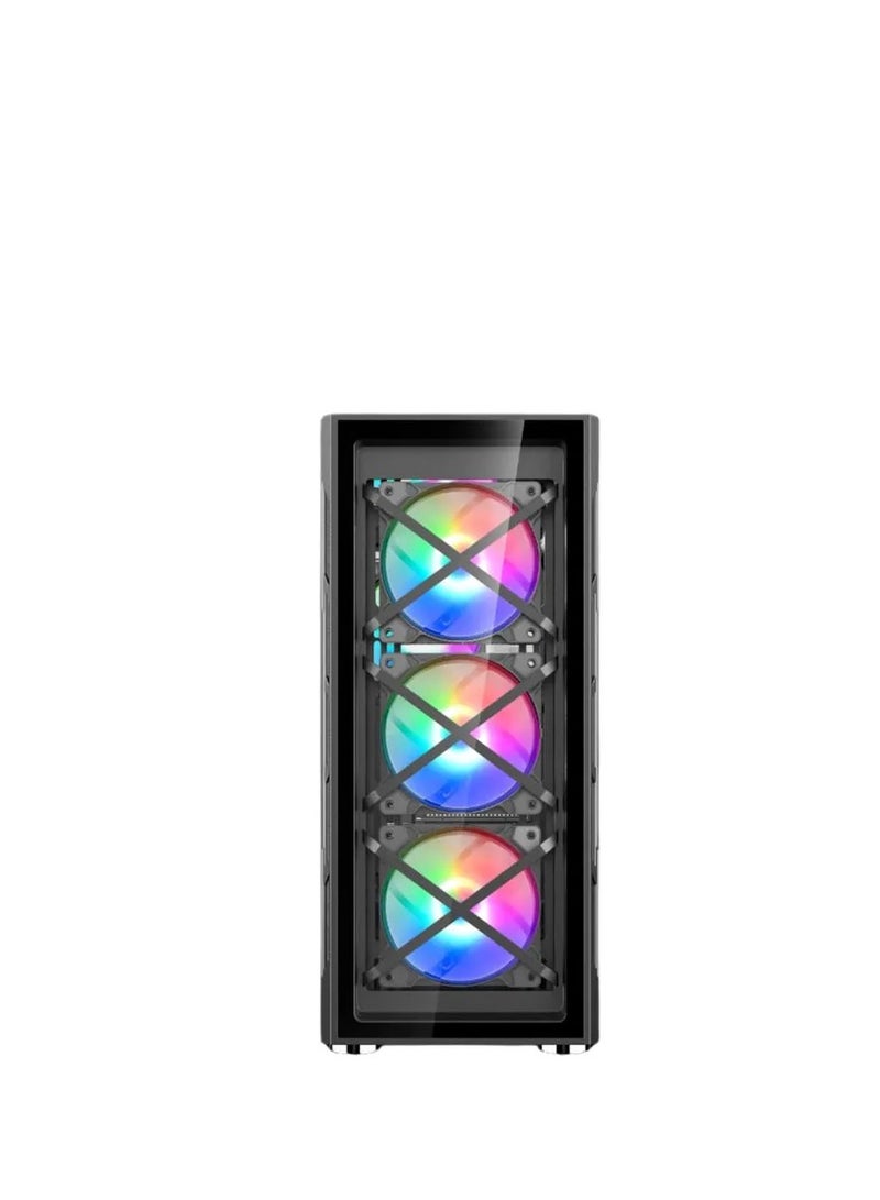 WJCOOLMAN حالة ألعاب الكمبيوتر WJ COOLMAN X6 ARGB مع 6 مراوح - أسود - Image 4