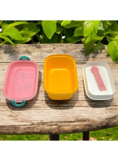 QSHOP QSHOP® Lunch Box with Drinking Bottle Bento Lunch Box Set for Kids Girls Boys Leakproof Portable Containers Multiple Compartments for School Safe BPA Free  - Image 3