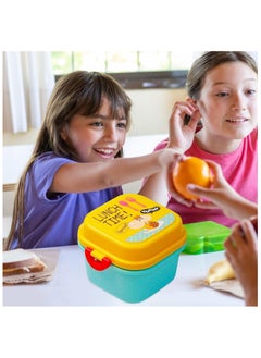 QSHOP QSHOP® Lunch Box with Drinking Bottle Bento Lunch Box Set for Kids Girls Boys Leakproof Portable Containers Multiple Compartments for School Safe BPA Free  - Image 5