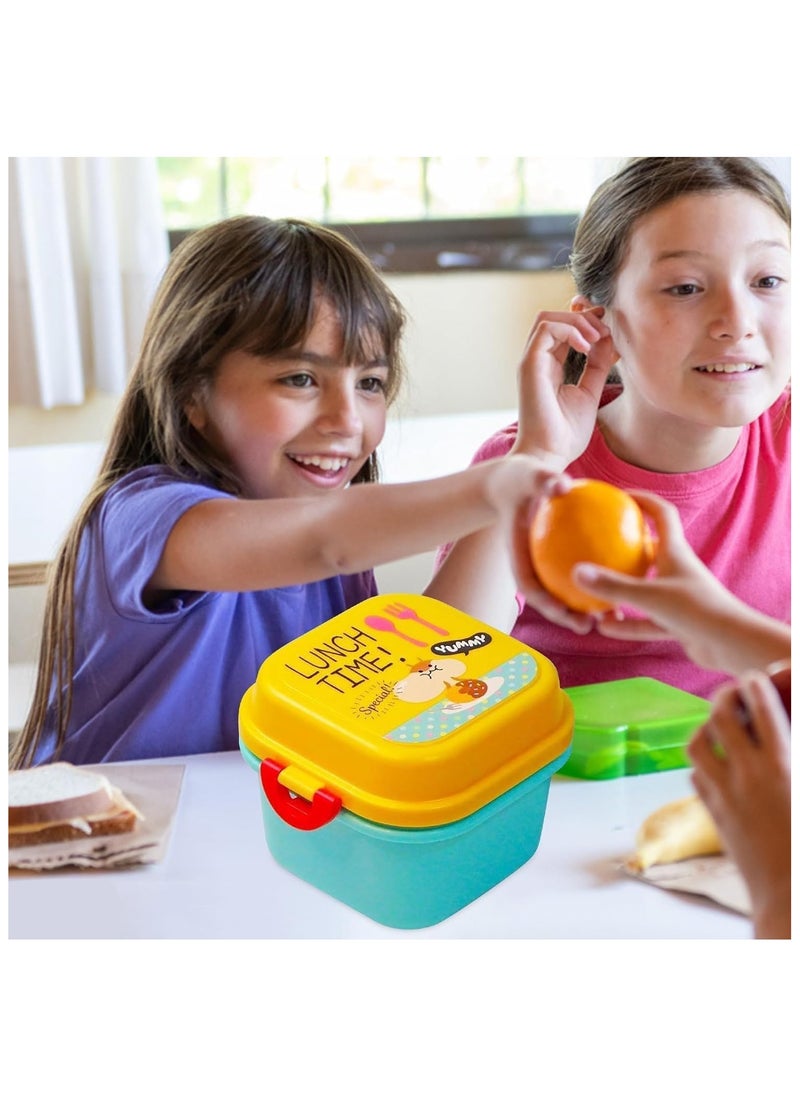 QSHOP QSHOP® Lunch Box with Drinking Bottle Bento Lunch Box Set for Kids Girls Boys Leakproof Portable Containers Multiple Compartments for School Safe BPA Free  - Image 5