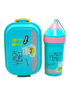 QSHOP QSHOP® Lunch Box with Drinking Bottle Bento Lunch Box Set for Kids Girls Boys Leakproof Portable Containers Multiple Compartments for School Safe BPA Free  - Image 1