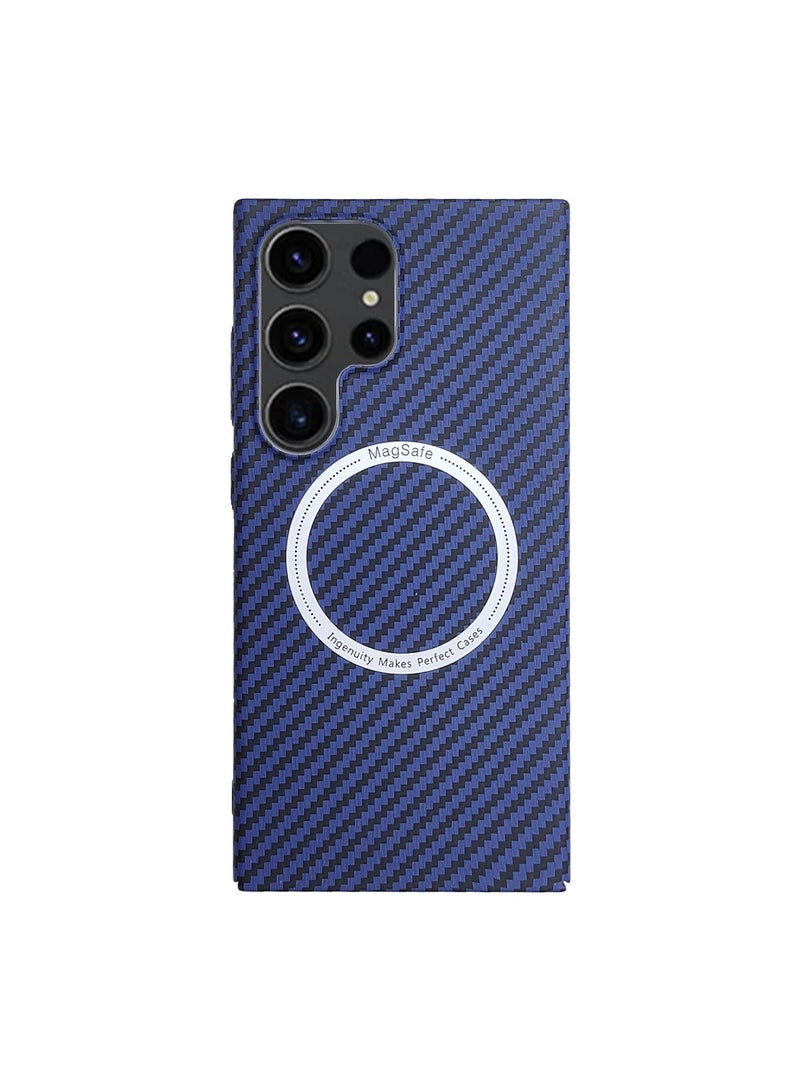 X-level Samsung Galaxy S24 Ultra Case Cover With MagSafe Support Wireless Charging Thin Slim Shockproof Carbon Fiber Texture Plastic Hard Comfortable Touch Feel Back Cover Phone Accessories Protector - Image 1