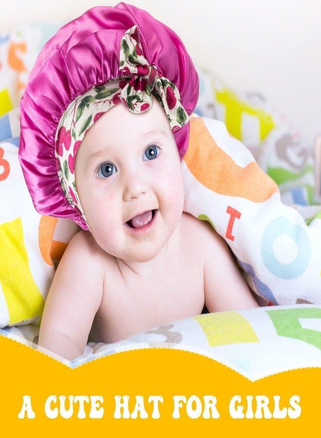 JaGely 6 Pcs Kids Bonnets for Girls Toddler Kids Sleeping Cap Elastic Bow Tie Satin Hair Bonnet for Toddler(Cute) Multicolor - Image 5