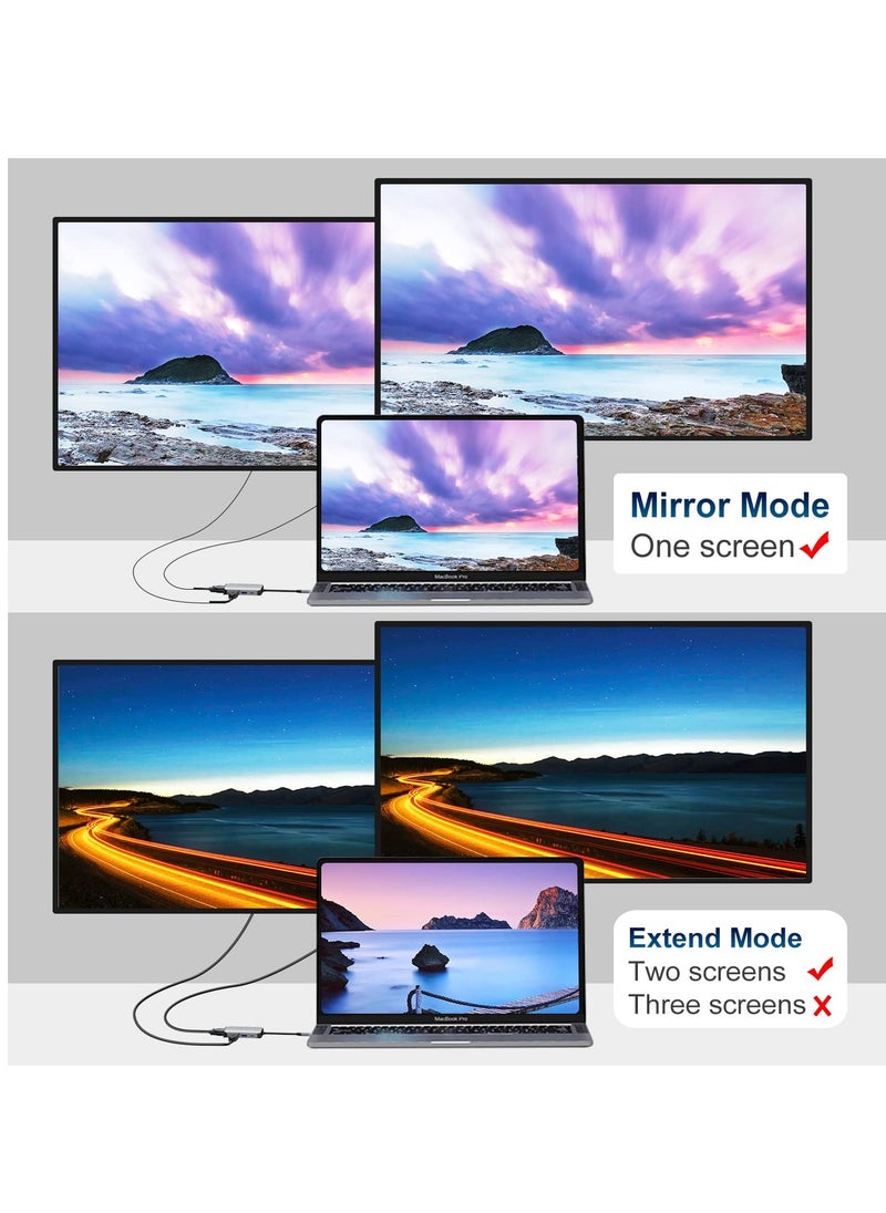 SYOSI محول USB C إلى HDMI VGA 4 في 1 محول USB C إلى HDMI 4K متعدد المنافذ مع منفذ USB 3.0  - Image 4