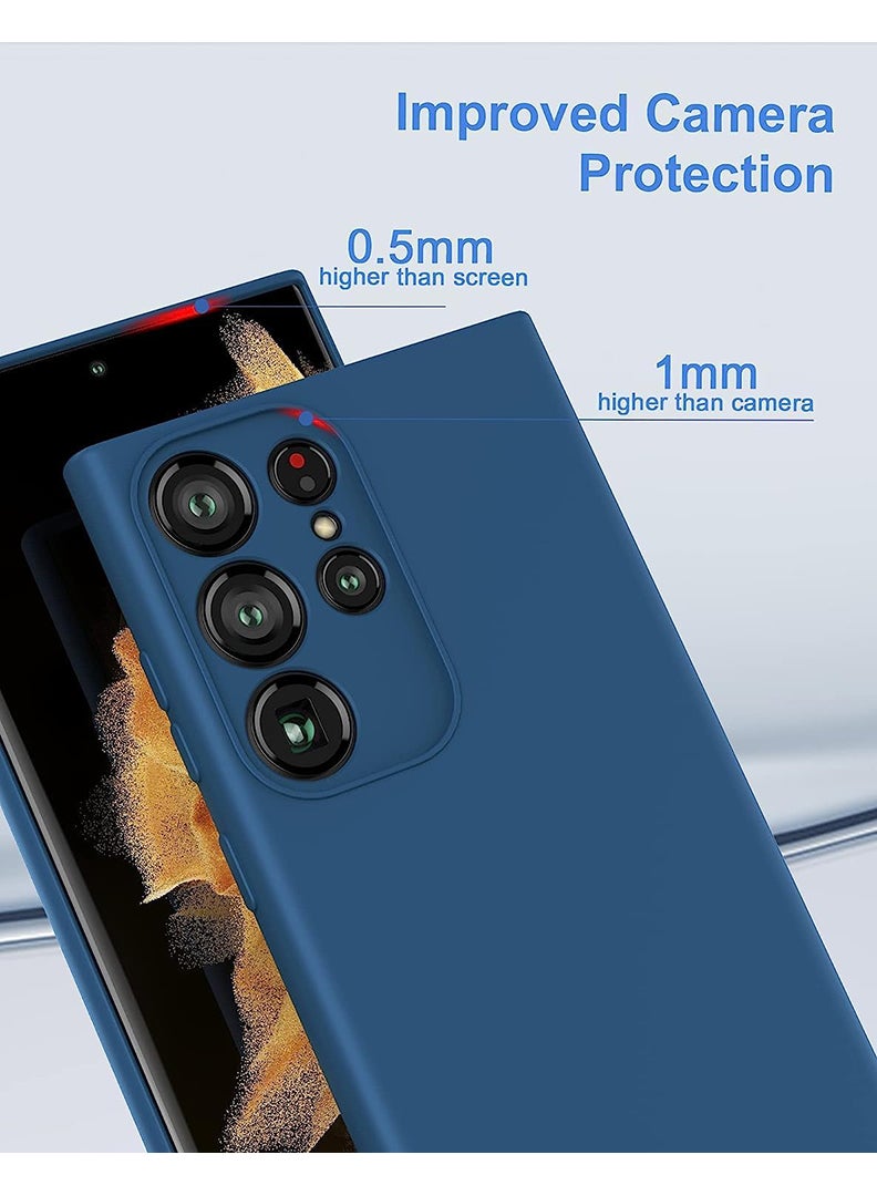 Theodor Protective Slim Fit Case Liquid Silicone Cover with Full Body Protection Anti-Scratch Shockproof Case For Samsung Galaxy S24 Ultra (Blue) - Cup of Flower - Image 5